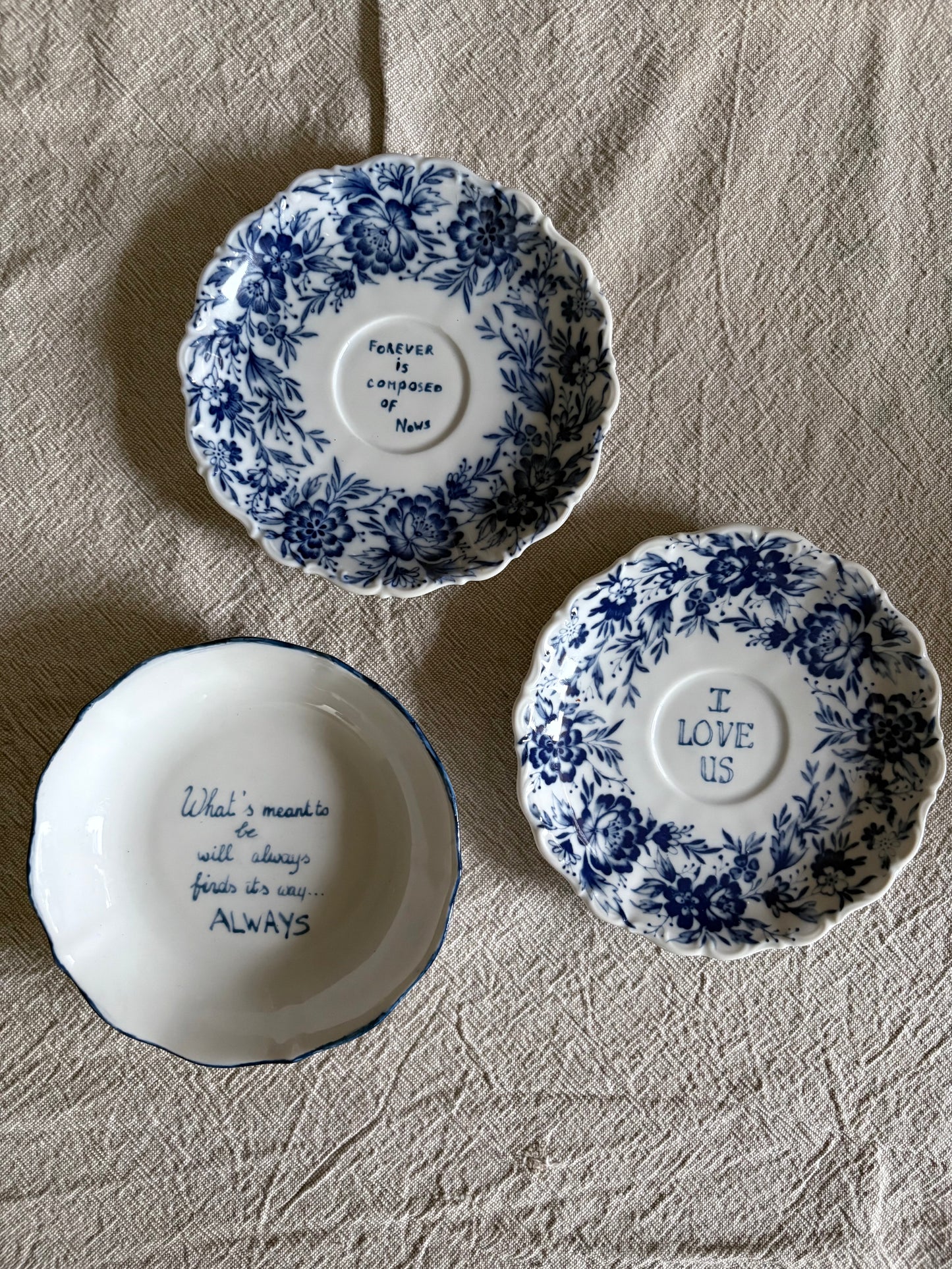 decoratief wandbordje " winter blues"