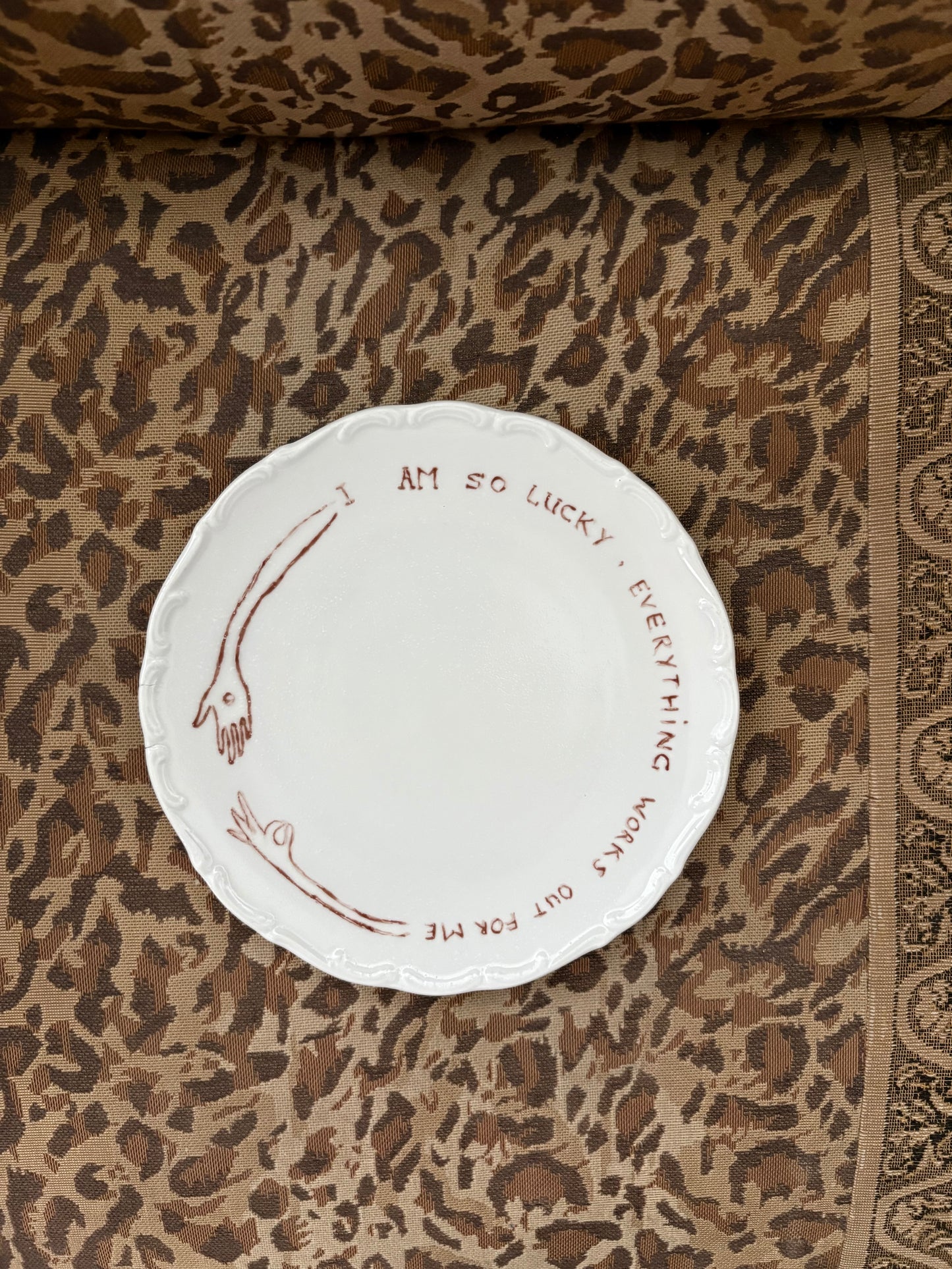 Self-Fulfilling prophecy plate I AM SO LUCKY
